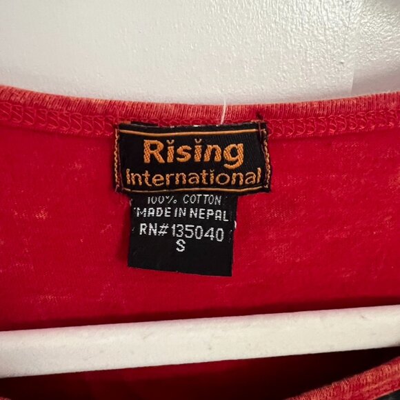 Rising International Colorful Boho Hippie Embroidered Star Patchwork Y2k Top - Picture 3 of 6